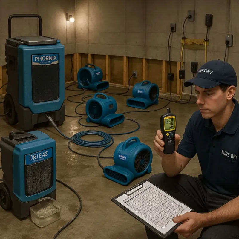 Structural Drying and Dehumidification process in Lee, MA